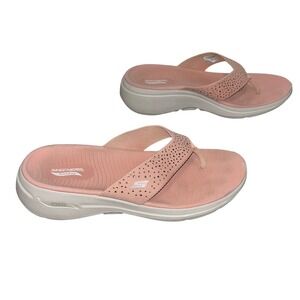 Skechers Arch Fit Womens Pink Textile Upper Flip Flop Sandals Size 11